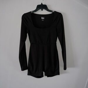 Black Unitard Romper Pac 1980 Small